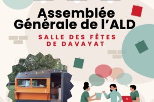 Affiche Évènement Assemblée Générale Illustrée Colorée Vert Rouge