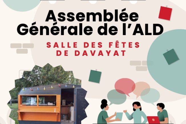 Affiche Évènement Assemblée Générale Illustrée Colorée Vert Rouge